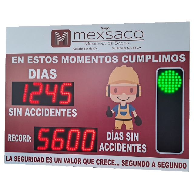 Contador de Días Sin Accidentes, Record Histórico y Semáforo